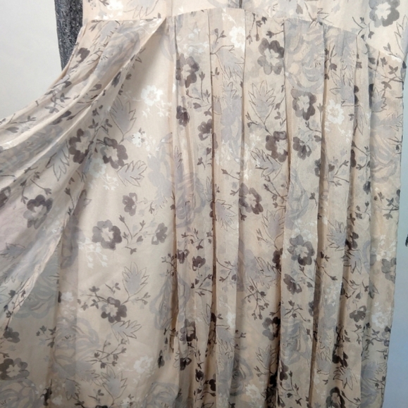 🦄RARE Free People Floral Lace Cream Grey Watercolor Maxi Dress Size 12 - Picture 11 of 15